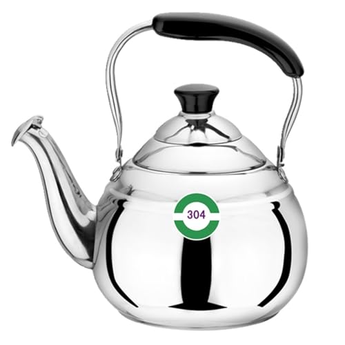 304 Stainless Steel Tea Kettle Stove Top, Durable Whistling Teapot, Anti Scalding Handle Camping Kettles(OneColor)
