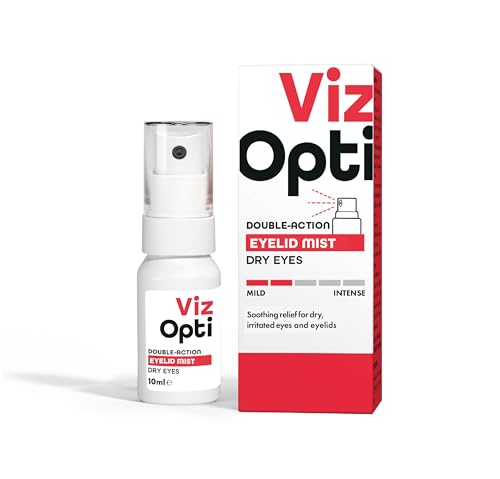 VizOpti Double-Action Dry Eye Mist - Hydrating & Soothing Solution for Dry Eyes, Burning, Irritation & Eyelid Care Spray