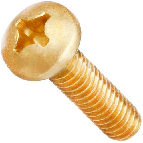 6-32 x 1/2" Machine Screws, Phillips Flat Head, Brass, 50-Pack