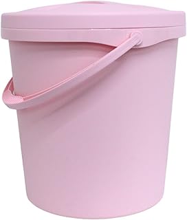 Junior Joy Cubo de almacenamiento de pañales de 16 L con tapa segura y asa, color rosa, duradero, bloqueador de olores para pañales de bebé, lavandería, juguetes, 80 cm x 60 cm x 47 cm, plástico