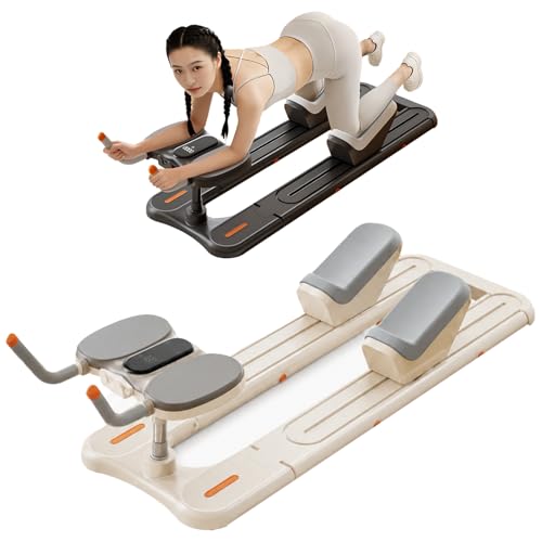 Máquina de Ejercicio de Gateo, Entrenador Multifuncional de torsión y Estiramiento de la Columna, estirador de Espalda Profesional con 4 Alturas Ajustables, Entrenador de Columna,Blanca
