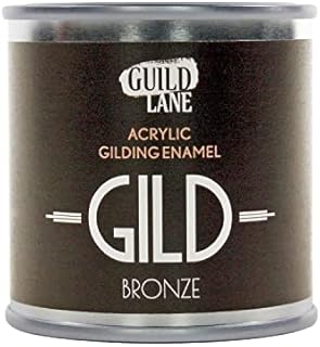 Guild Lane - GILD Acrylic Gilding Enamel Paint - Liquid Gold - Furniture, Metal, Glass, Wood, Plastic, Ceramics & More - Water-Based Metallic Paint - 125ml Tin