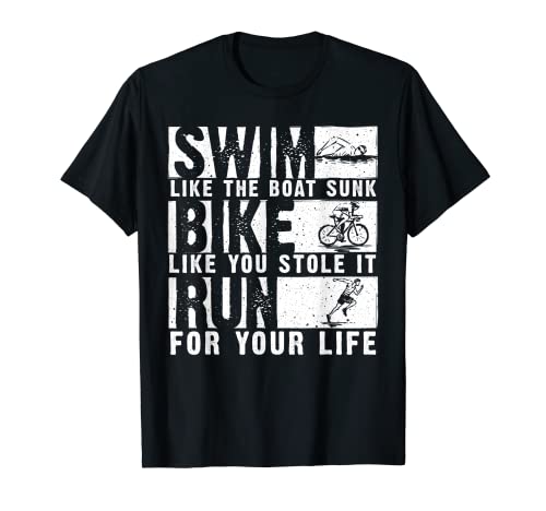 Triatlón fresco para hombres mujeres barco natación bicicleta correr triatleta Camiseta