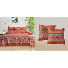 BEDIFANY 5 PCs Cotton Queen Size Quilt with Throw Pillow Covers