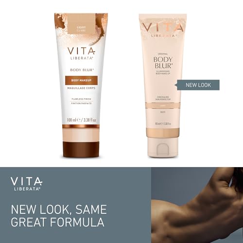 Vita Liberata Body Blur - Light, Skin Perfecting Leg & Body Makeup, Wash Off Instant Tanner, Radiant Glow & Flawless Finish, 3.38 fl oz