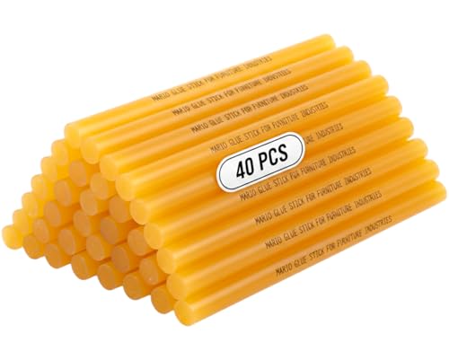 Image of Mario Furniture Grade Yellow Hot Melt Glue Stick 220mm x 11mm Pack of 40| Strongest Bonding for Wooden Work & Furniture Repairs | Heavy Duty Professional Adhesive | Premium Range