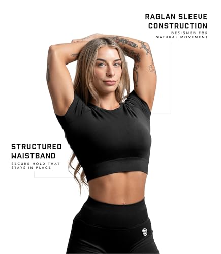 Image of Gymreapers Short Sleeve Workout Tops for Women - Crop Tops for Women Tee - Yoga Athletic Tops for Running, Gym, & Training