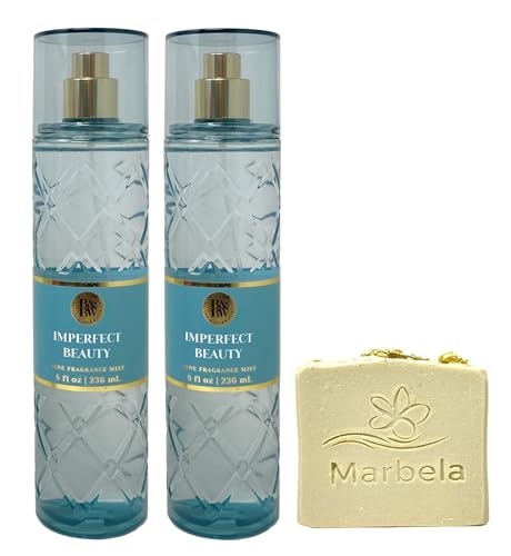 Bath & Body Works Imperfect Beauty 2 Pack Fragrance Mist Bundle with a Wild Jasmine Bar Soap - Full Size
