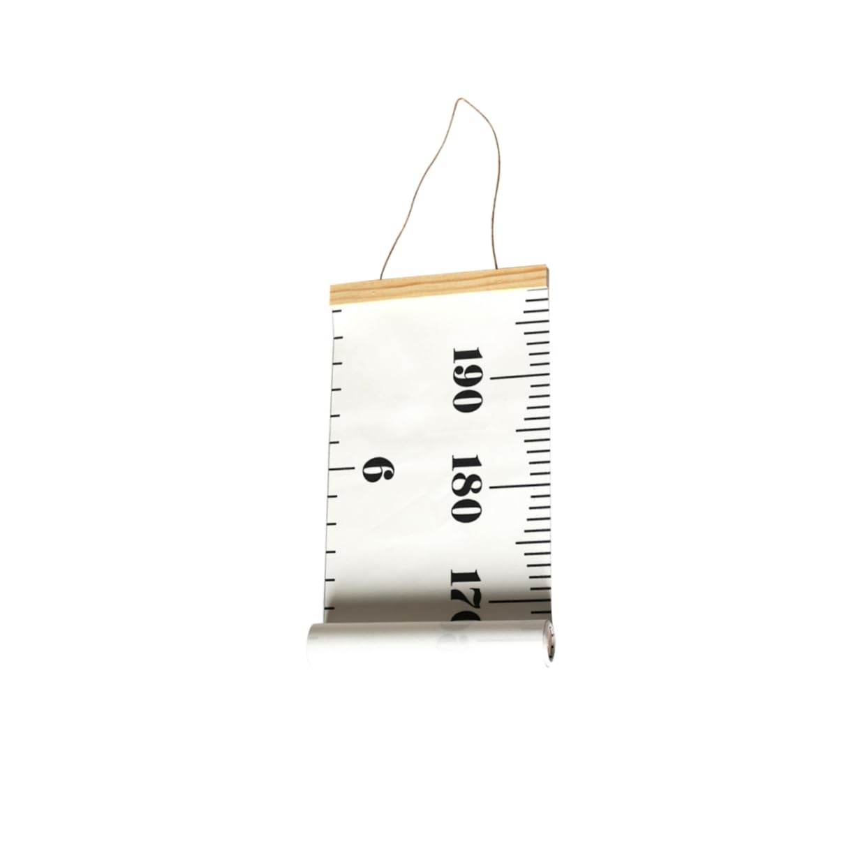 ERINGOGO Height Growth Chart Hanging Ruler for Room White Fabric Wall Decor with Frame Removable and Growth Measurement Ruler