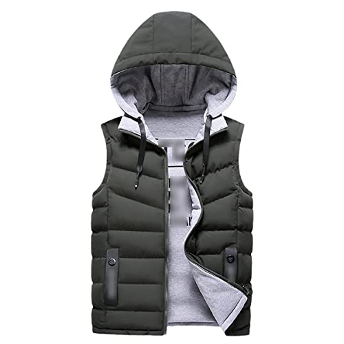 Chaqueta abajo chaleco con capucha desmontable invierno HQ9917green