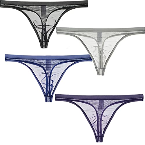 Ice Silk Thongs for Mens,Men's Underwear T-Back Thong G-String