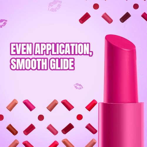Elle 18 Color Pops Matte Lipstick, Red Wave, Moisturising Bullet Matte, with Vitamin E, Highly Pigmented, Infused with Jojoba Oil and Shea Butter | 4.3 g