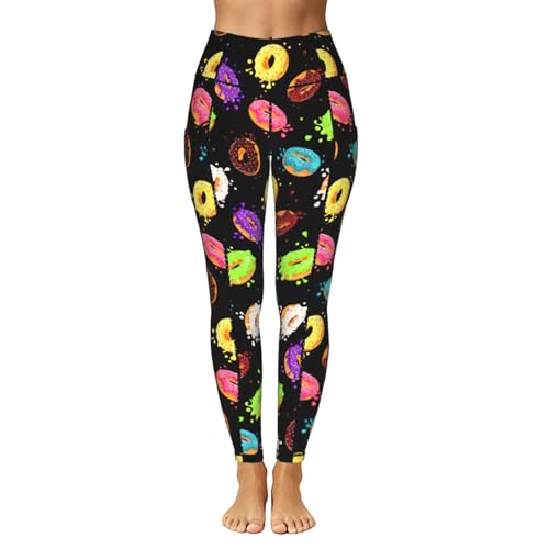 Pantalones de yoga que no se bajan leggings de gimnasio anti-rozaduras con bolsillos útiles 2