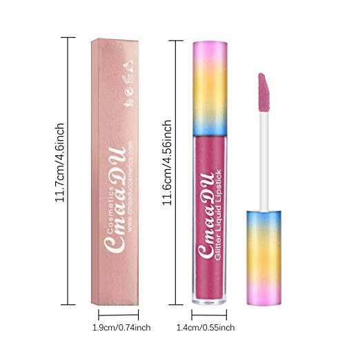 Ownest 6 Colors Lip Gloss Set,Shimmer Lip Gloss Moisturizing Liquid Lipstick Colorful Matte Lipstick Makeup Waterproof Long Lasting Lip Gloss Set-4ml