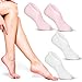 Oruola 4 Pairs Lotion Socks for Dry Feet Overnight,Cotton Reusable Socks for Moisturizing Feet Overnight,for Moisturizings Feets Overnights, Repairing and Softening Cracked Heels,Pink, White