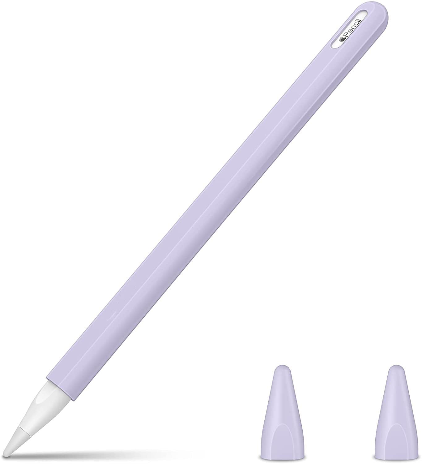 CASOSHIELD Silicone Sleeve for Apple Pencil 2nd Generation, Light Pen Skin Case Cover Soft Protective iPad Pencil Grip Holder, Purple-picture-27