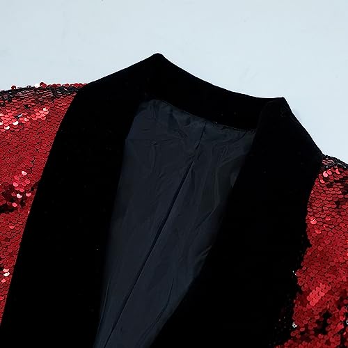 Men's Shiny Sequin Blazer Sparkle Metallic Tuxedo Jacket Party Prom Wedding One Button Jacket4