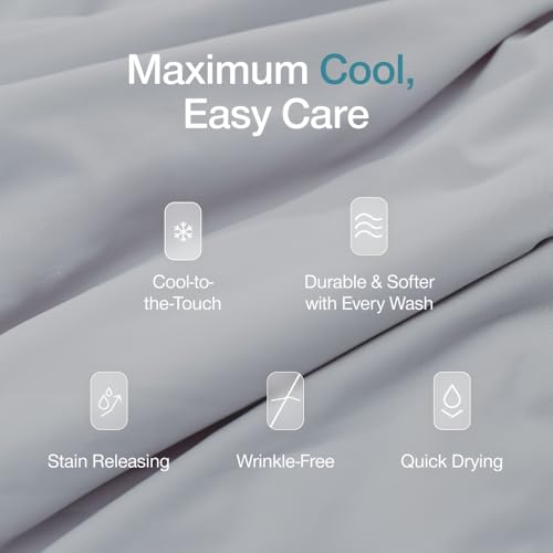 Image of Coop Home Goods Cool+ Crescent Pillow Case Queen Size 2-Pack, White Cooling Pillow Cases for Cool+ Crescent Pillow, Ultra-Soft & Breathable Cooling Pillow Covers with Zipper for Hot Sleepers