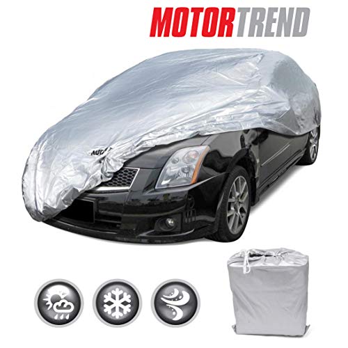 Motor Trend Universal Car Covers Waterproof Windproof All Weather for Automobile, Snow Sun Rain UV Protective Outdoor, Fit Sedan - Thumbnail 2