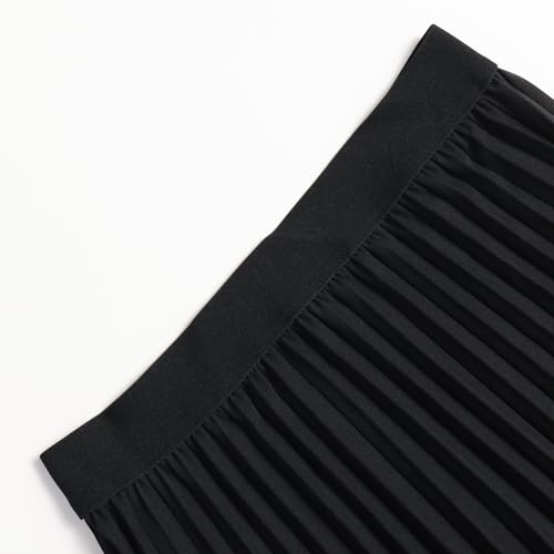 Women’s Casual Elegant Skirt Pleated High-Waisted A-Line Swing Midi Skirt3