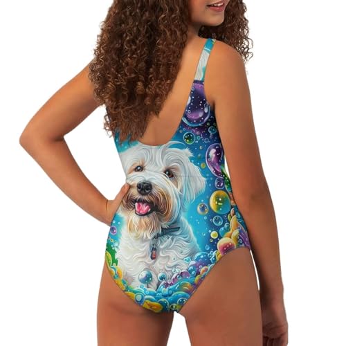 Image of Uourmeti Girls' One-Piece Swimwear Halter Bathing Suit Big Kids Summer Beach Swim Suits Swimming Wear