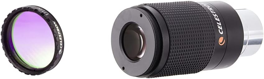 Celestron 94123 1.25-Inch UHC/LPR Filter (Black) & Zoom Eyepiece for Telescope - Versatile 8mm-24mm Zoom for Low Power and High Power Viewing - Works with Any Telescope That Accepts 1.25" Eyepieces