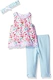 Little Me Baby Girls' 3 Piece Woven Tunic Set with Headband