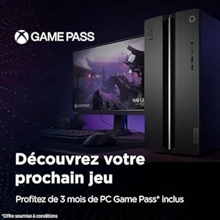 Lenovo LOQ 17IRR9 Ordinateur de Bureau Gaming (Intel Core i5-14400, RAM 16Go, SSD 512Go, NVIDIA GeForce RTX 5060 8GB GDDR7, Windows 11 Home) - Noir - Gris