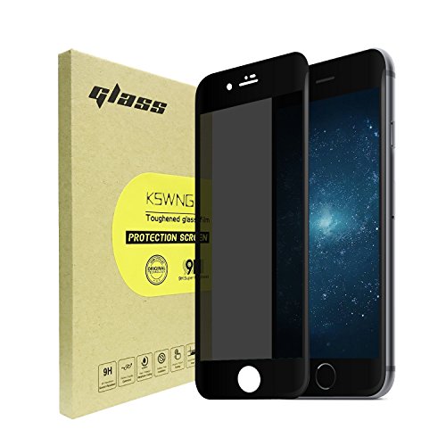 Privacy Screen Protector for iPhone 8 Plus / 7 Plus [Full Screen], KSWNG Screen Protector Anti-Spy Tempered Glass Screen [DoubleDefence Technology] 9H Premium Anti-Scratch/Fingerprint