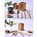 Techson Bamboo Tea Tool Set, Chinese Gongfu Tea Ceremony Accessories, (Spoon, Needle, Scoop, Clip, Tray, Utensils Set)