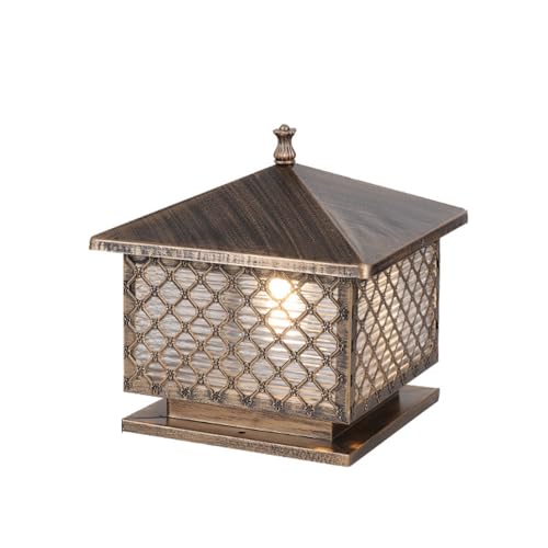 Farol de poste impermeable con base E27 y pantalla de vidrio para una iluminación duradera 2
