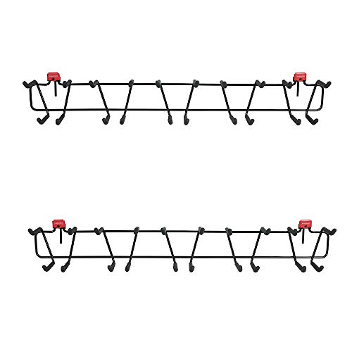 Rubbermaid 34 Inch Heavy Duty Backyard Garden Tool & Sports Equipment Storage Rack for Sheds, 2 Pack