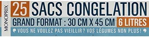 Monoprix Sacs congélation grand format 6 l - Les 25 sacs