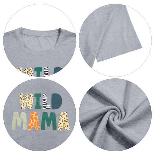 Image of Family Trips Matching Shirts : Wild One Print Tee Safari Animal Theme Parent-Child Outfit
