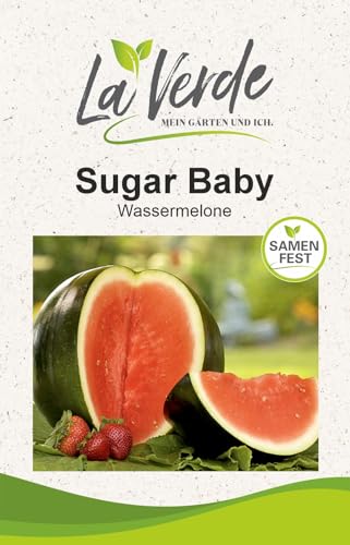 La Verde MEIN GARTEN UND ICH. Sugar Baby Wassermelonen Samen für ca. 10–12 Pflanzen, klassische Wassermelone, Citrullus lanatus, Saatgut ohne Gentechnik