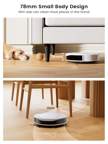 Image of Lefant M210 Robot Vacuum Cleaner, 2200Pa Strong Suction, 7.8cm Thin 28cm Dia, Automatic Self-Charging Small Robotic Vacuums, 2.4G Wi-Fi /App /Alexa Control, Ideal for All Hard Floors