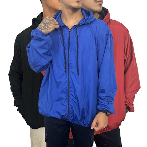 Kit 3 Jaqueta Corta Vento Forro E Capuz Liso Masculino
