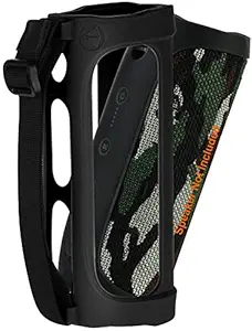 Zitel Case Compatible with JBL Flip 4 Portable Bluetooth Speaker Silicone Protective Cover with Hand Strap (Case Only) - Black