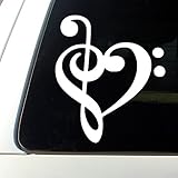 Heart Music Note Bumper Sticker Decal Car window