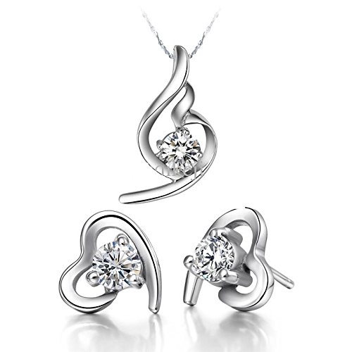 RM Jewellers 92.5 Sterling Silver American Diamond Life Style Solitaire Pendant & Earring Set for Women (B076X5B16S) Amazon Price History, Amazon Price Tracker