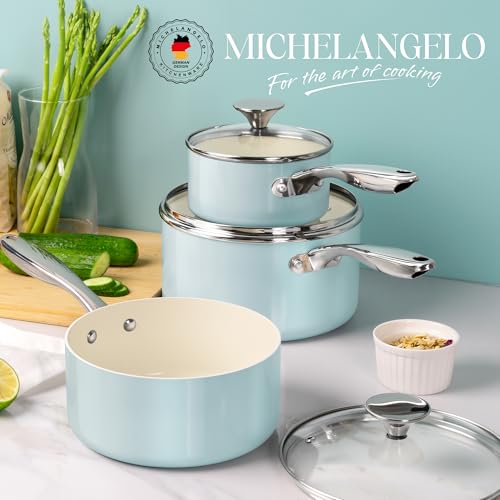 Ollas pequeñas MICHELANGELO de cerámica no tóxica para evitar comida pegada y rayones 7