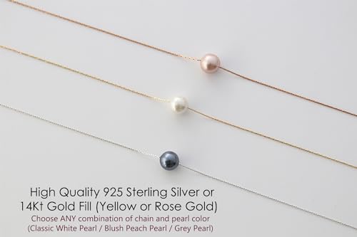 Daughter in Law Gifts Necklace with Meaningful Message, 14K Gold Filled or 925 Sterling Silver Floating Pearl Necklace4