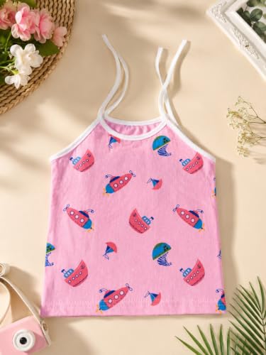 Image of Little Angels Baby Organic Cotton Tie-Knot Sleeveless Jhabla Vest Set | Pack of 4 | Soft & Breathable Printed Tops for Newborn & Infant Girls (0-12 Months)