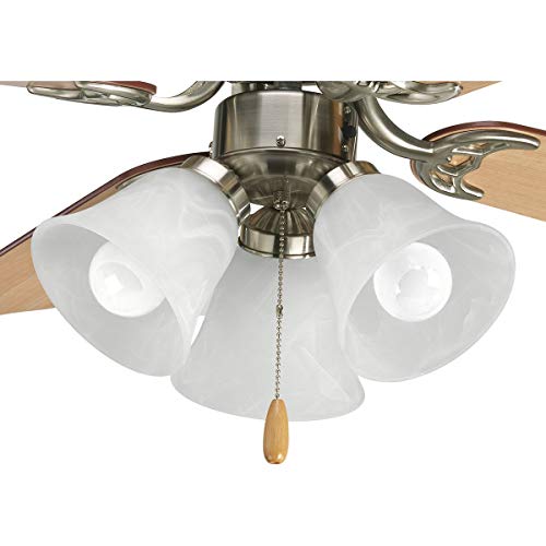 Progress Lighting AirPro Collection Three-Light Ceiling Fan Light, Brushed Nickel by Progress Lighting - Used condition - US$30.94