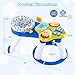 HONEY JOY Baby Activity Center, Discovery Activity Center and Table w/ 360° Walk-Around Seat, 3 Adjustable Heights, Music, Sounds & Developmental Toys, Activity Center for Babies 6-36 Months (Blue)