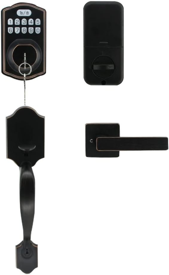Electronic Keypad Deadbolt,Front Door Handle Sets, Keyless Entry Door