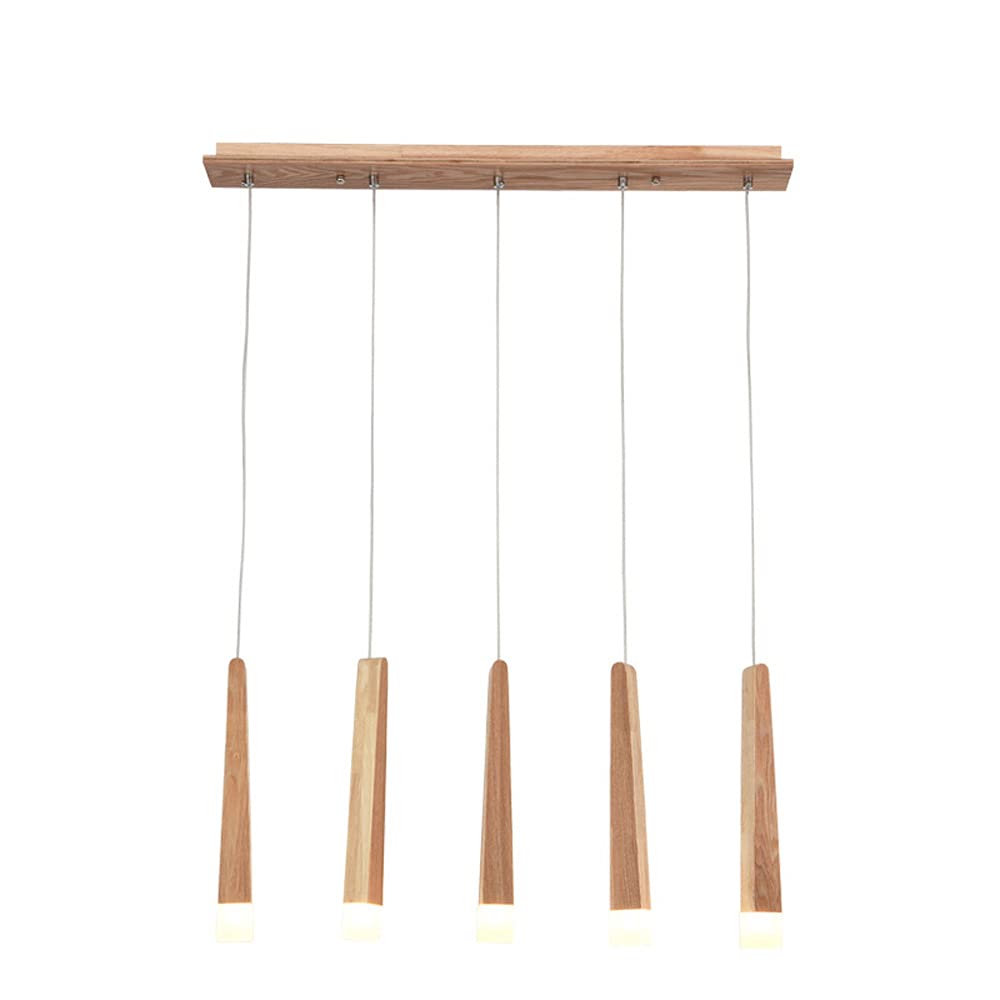 Lustre moderne en bois acrylique avec suspension minimaliste pour îlot de cuisine et café