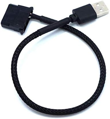 OPSFALCON 2 Pack USB to 4-Pin Molex Fan Power Cable, 5V USB Port to 12V Molex Computer PC Fan Adaptor Connector Cable Cord Wire