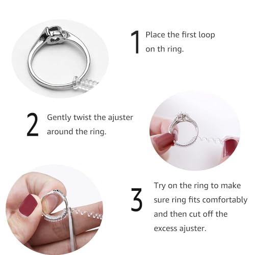 Image of Assorted Sizes Invisible Ring Sizer - Multi‑Size Transparent Adjusters, 1‑Piece Set of 4 for Loose Bands