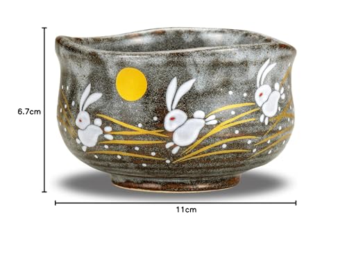 Japanese Matcha Bowl Rabbit KUTANI YAKI(ware)